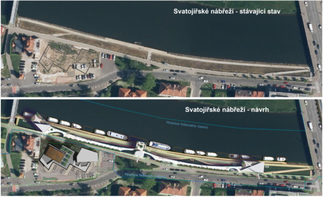 Přístaviště Svatojiřské nábřeži v Uherském Hradišti